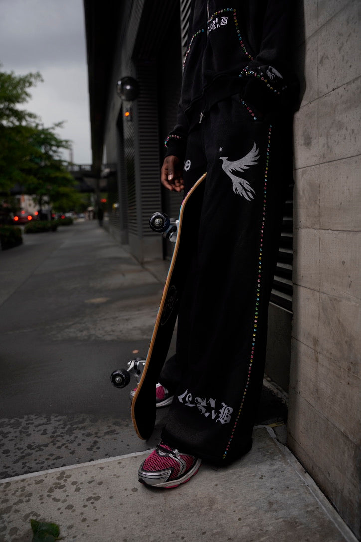 PerloClub  Mosaic Sweats Burst Black