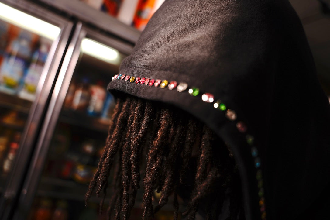 PerloClub  Mosaic Hoodie Burst Black