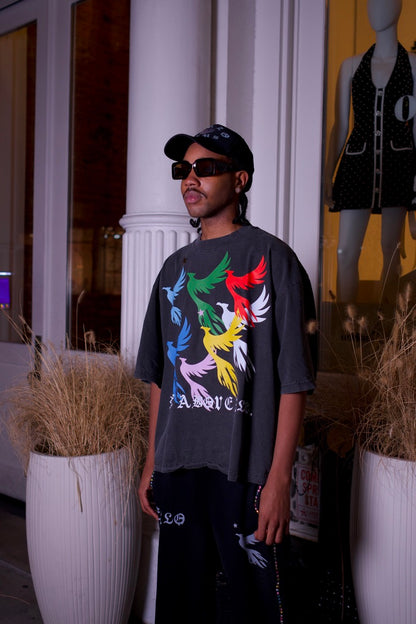 RAB-007 TEE  Washed charcoal grey