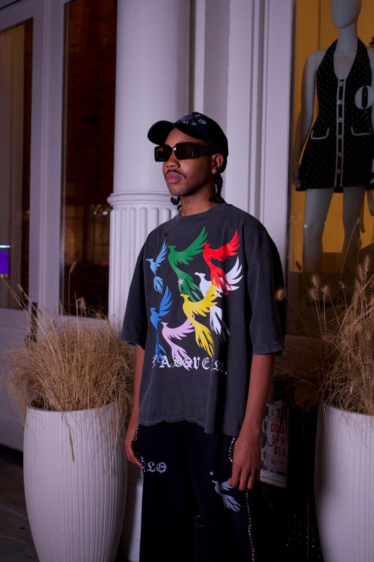 RAB-007 TEE  Washed charcoal grey