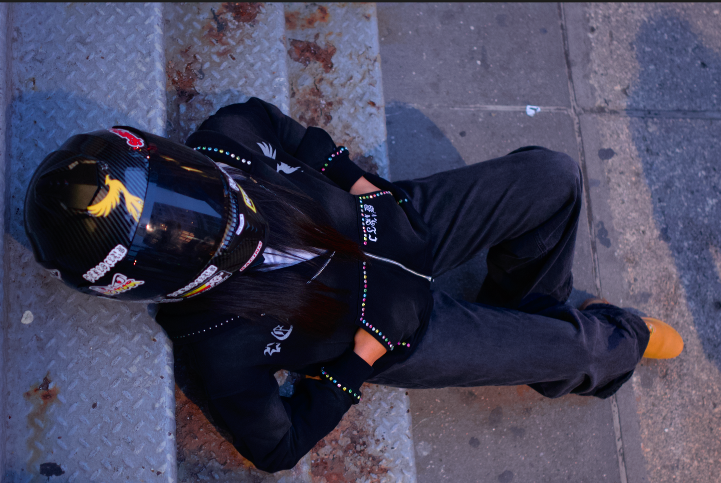 PerloClub Mosaic Hoodie Burst Black